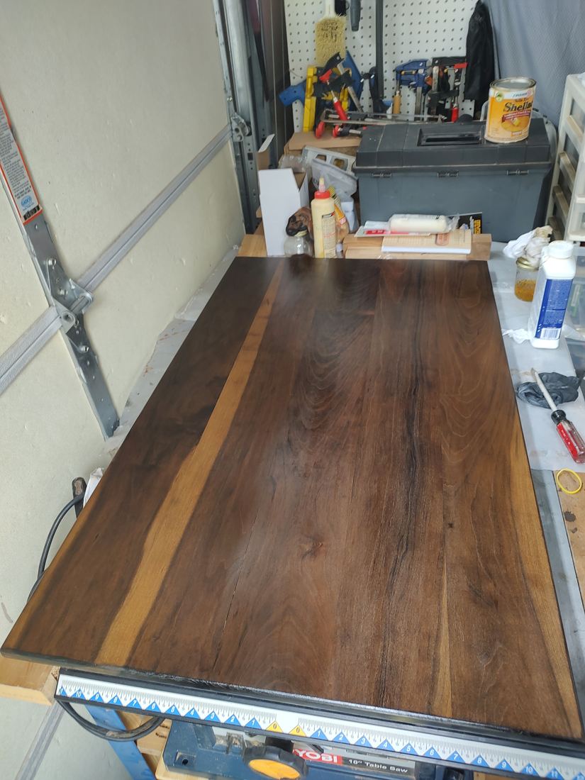 AB6 Carpentry custom live-edge slab woodwork in the shop