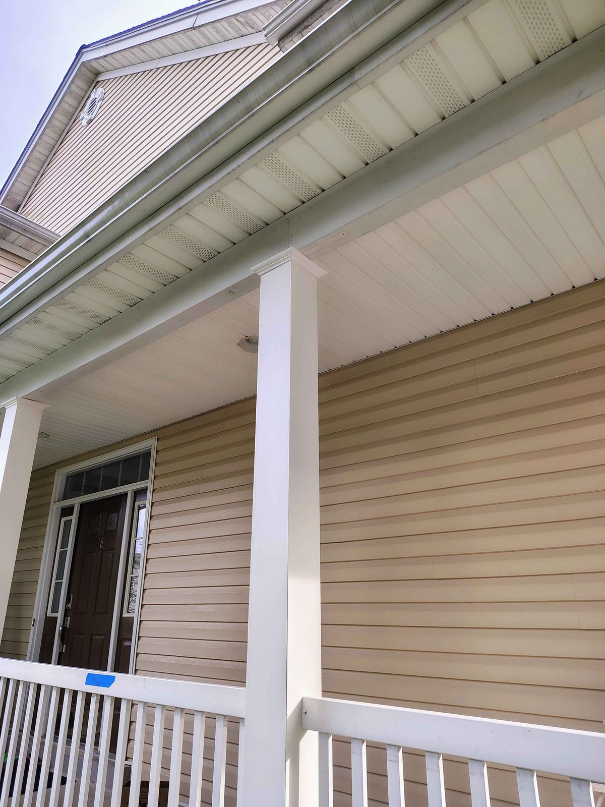 New engineered porch column with PVC sleeve by AB6 Carpentry