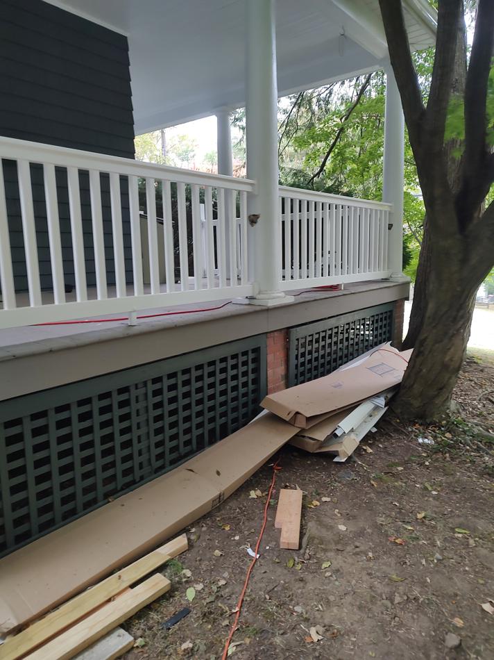 Porch railing and exterior carpentry by AB6 Carpentry
